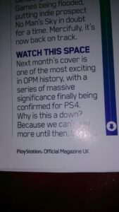 Official Playstation Magazine is Teasing Big PS4 Reveal, “Series of Massive Significance”