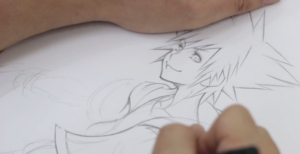 Watch Tetsuya Nomura Sketch Out Sora from Kingdom Hearts