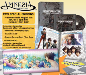 Limited Edition for Amnesia: Memories is Revealed, Comes With a Hunky Body Pillow