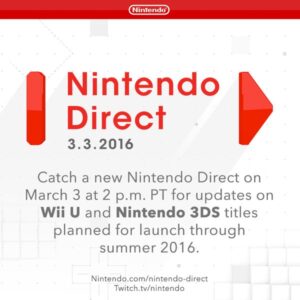 Nintendo to Hold a Nintendo Direct on March 3