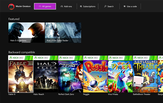 Xbox One March 2016 Update Brings Xbox 360 Games to Store, More