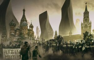 Deus Ex: Mankind Divided Art Shows Future Cities, Aug Lives Matter & Donald Trump Protests