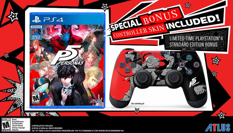 Regular Copies of Persona 5 Include a DualShock 4 Controller Skin