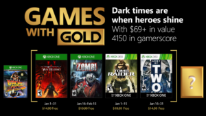 Games With Gold for January 2018 Includes Tomb Raider Underworld, Army of Two, More