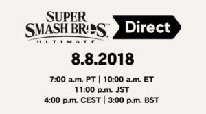 Nintendo Direct for Super Smash Bros. Ultimate Set for August 8