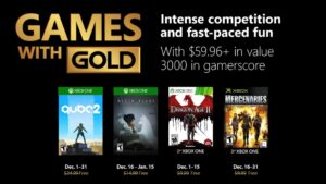 Xbox Live Games With Gold Lineup Announced for December 2018