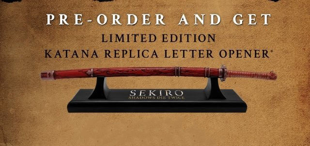 Free Katana Replica Letter Opener for Sekiro: Shadows Die Twice Pre-Orders at GameStop