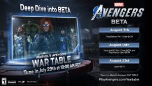 Marvel’s Avengers Next War Table Premieres July 29; Betas Begin August 7, 14, and 21