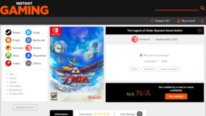 Second Online Retailer Lists The Legend of Zelda: Skyward Sword for Nintendo Switch; Release Date 2021