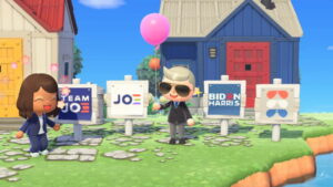 Joe Biden & Kamala Harris Campaign Distribute Yard Signs in Animal Crossing: New Horizons
