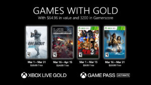 Games With Gold for March 2021 Announced
