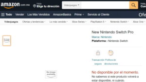 Amazon Mexico Lists “New Nintendo Switch Pro”