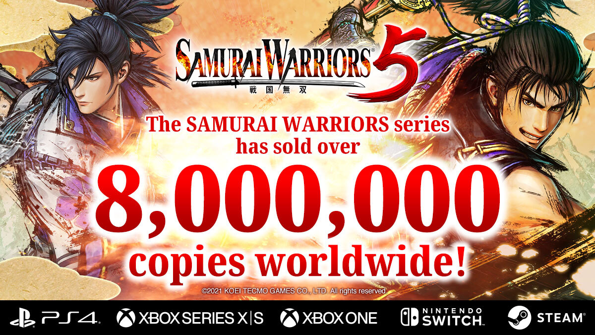 The Samurai Warriors Series Has Sold Over Eight Million Copies