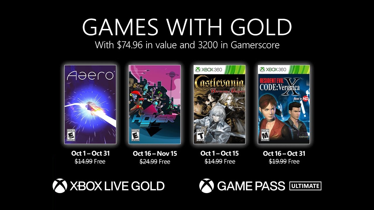 Games With Gold October 2021 Lineup Announced