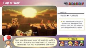 Mario Party Superstars Leak Reveals Tug o’ War Warning on Rotating Stick with Palm