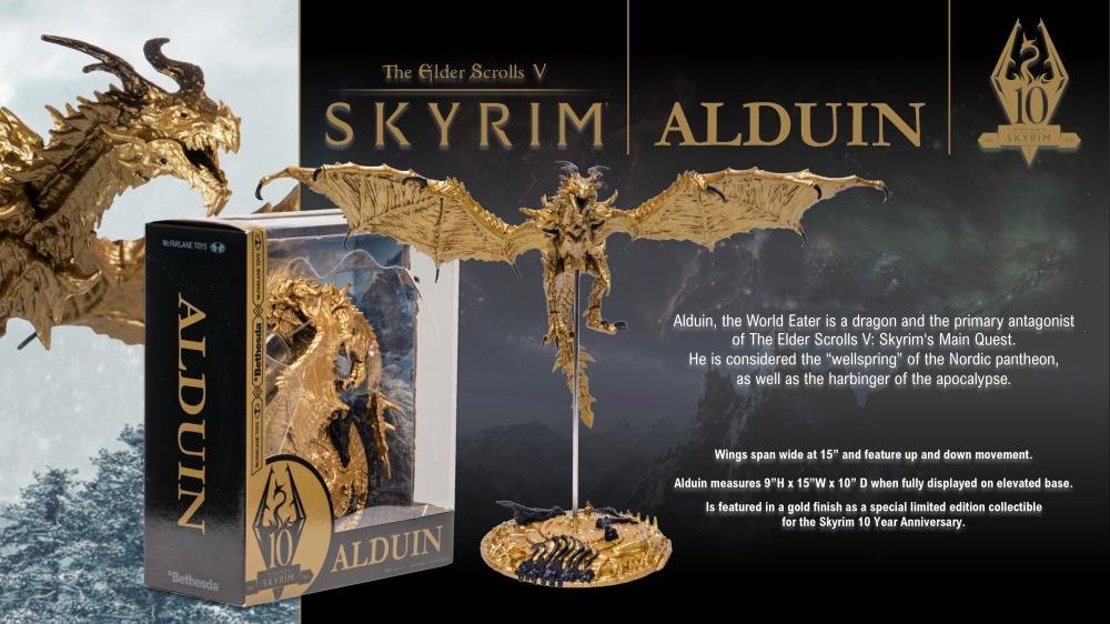 Skyrim is getting a golden Alduin figure to celebrate its 10th anniversary