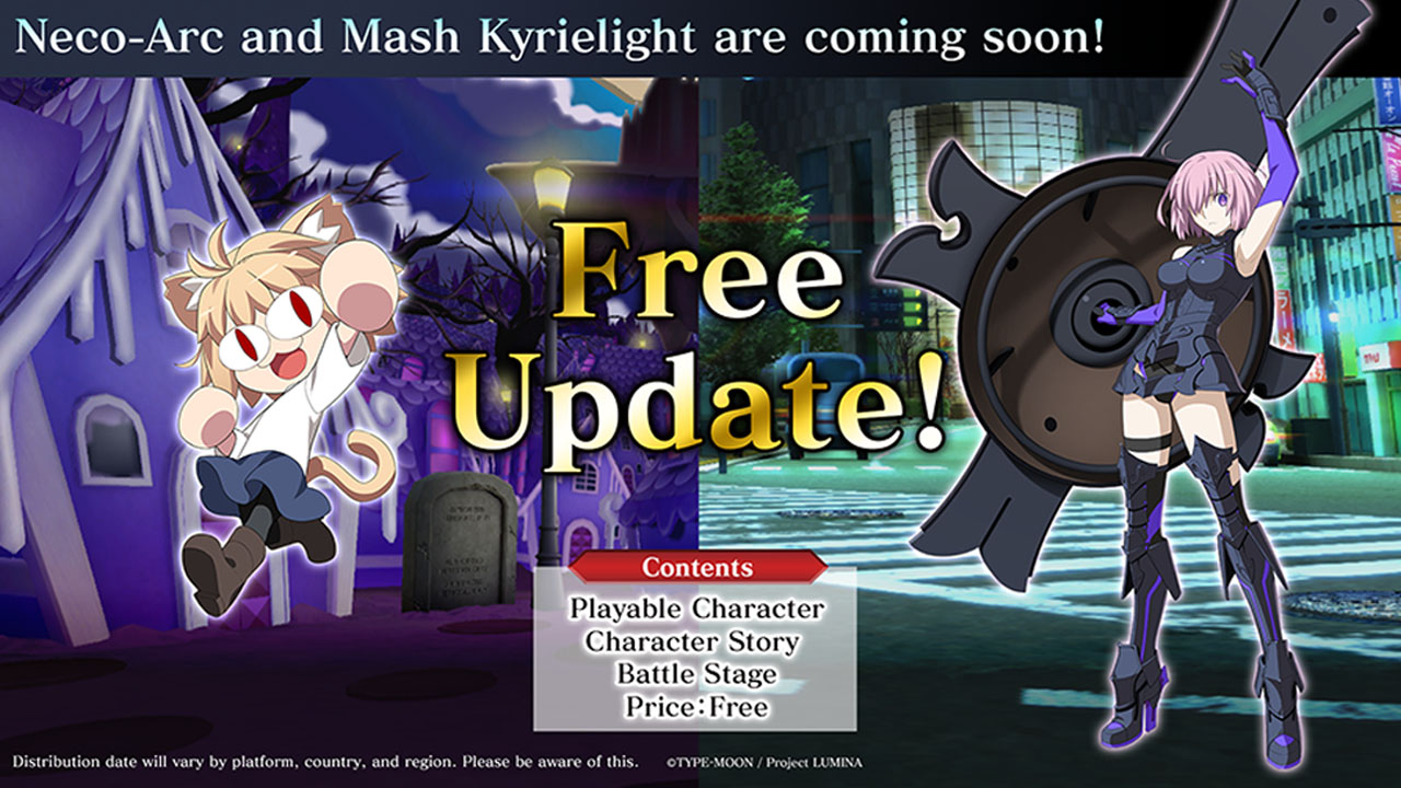 Melty Blood: Type Lumina free DLC characters Neco-Arc and Mash Kyrielight announced