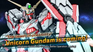 Mobile Suit Gundam Battle Operation 2 celebrates 4th anniversary with the Unicorn Gundam