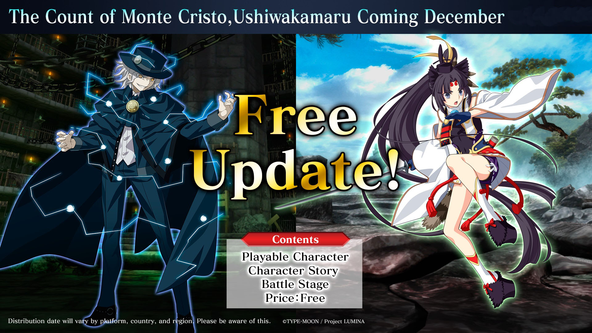Melty Blood: Type Lumina DLC characters Count of Monte Cristo and Ushiwakamaru announced