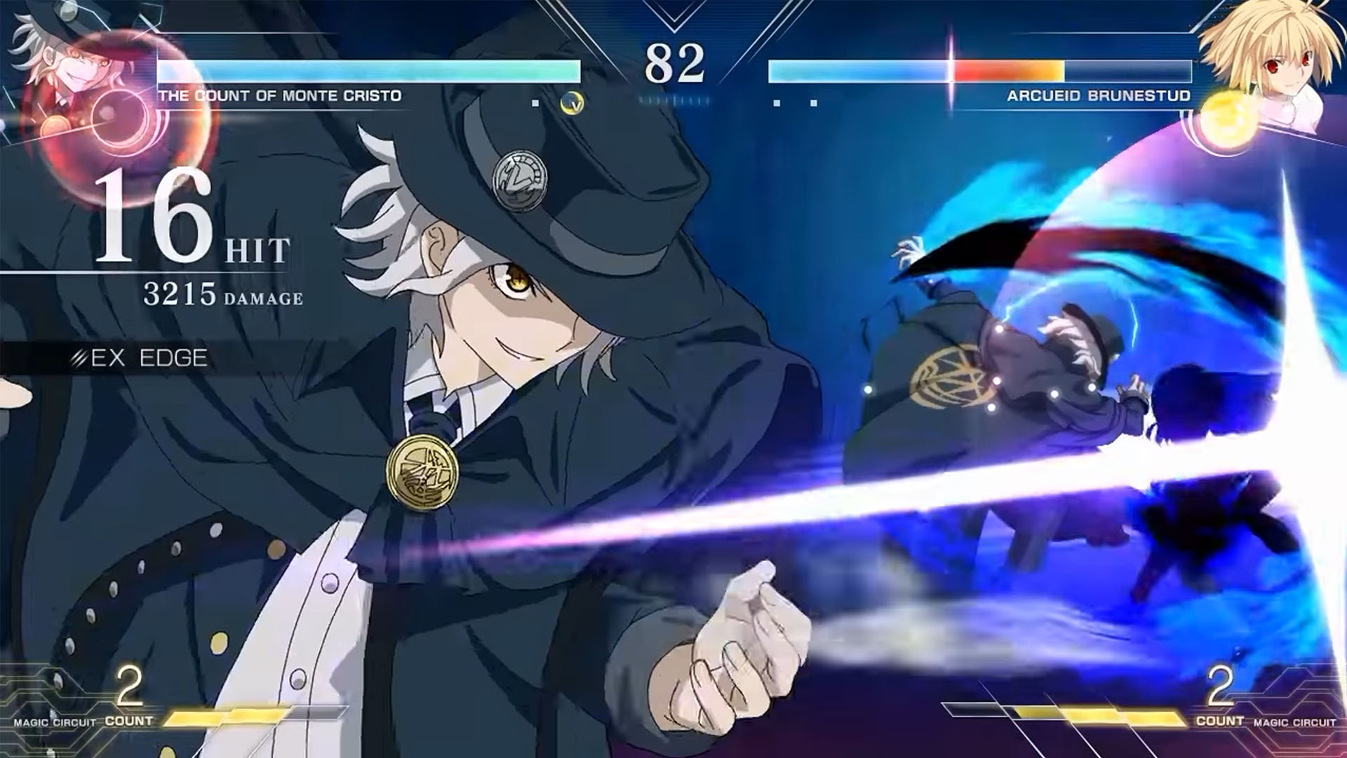 Melty Blood: Type Lumina gameplay shows off The Count of Monte Cristo