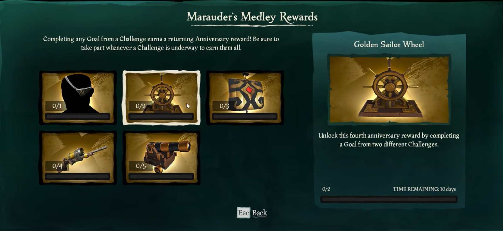 Sea of Thieves Marauder's Medley Rewards