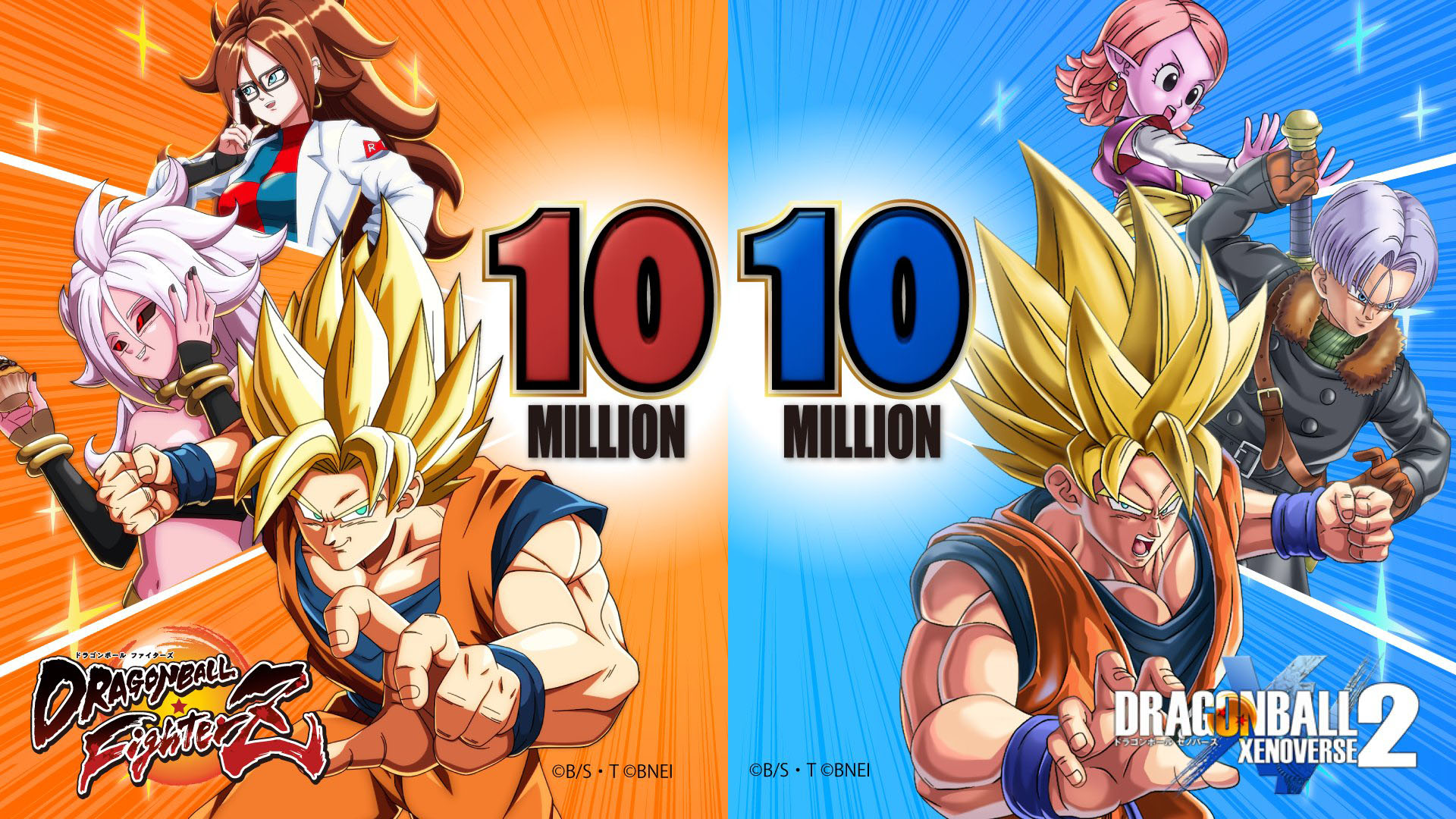 Dragon Ball FighterZ and Dragon Ball Xenoverse 2 both top 10 million copies