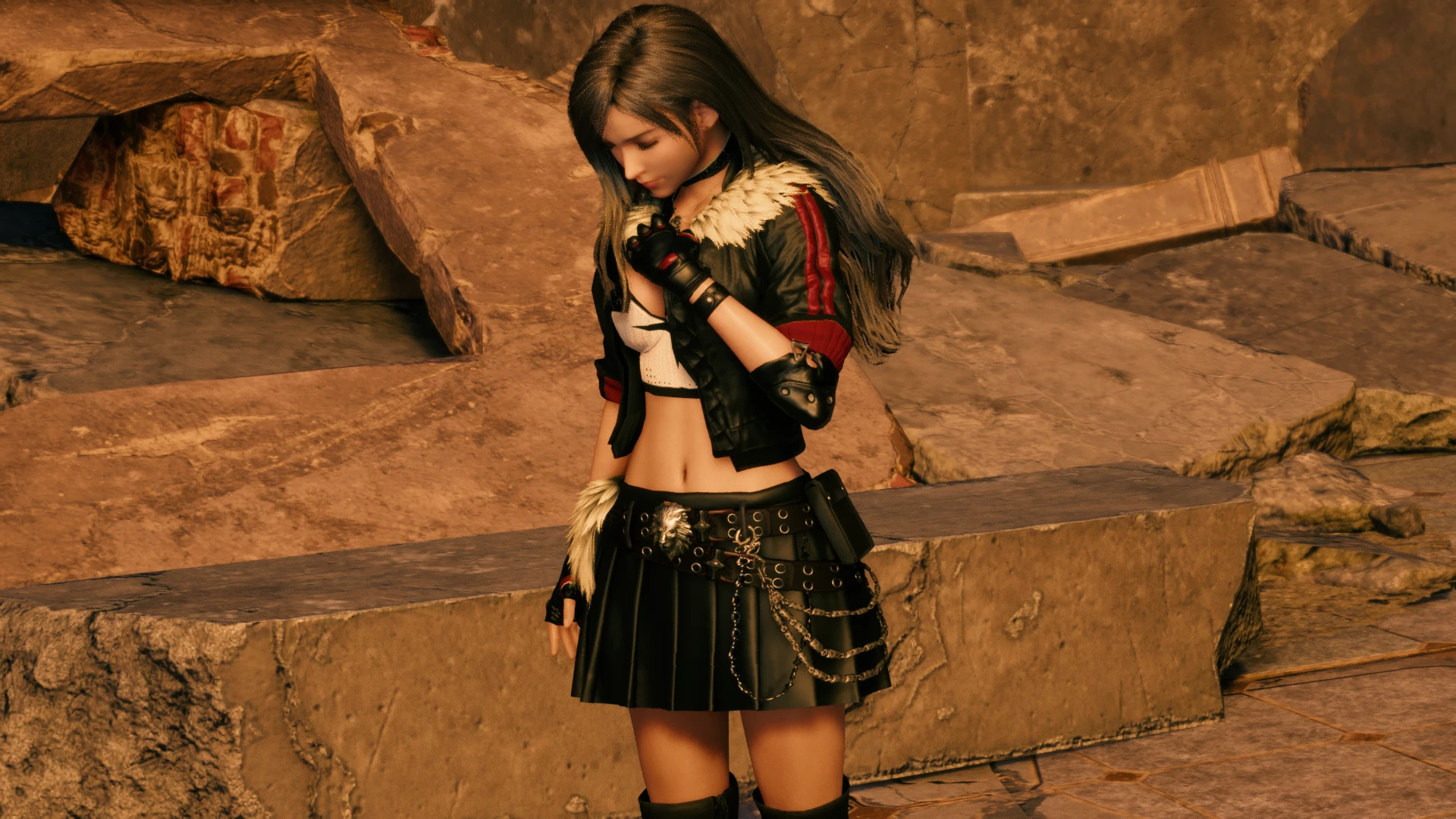 DFFNT mod FFVII Remake Cowgirl Tifa outfit (Credit