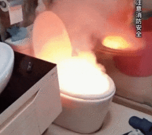 Toilet explodes into fiery inferno in China
