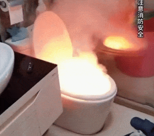 Toilet explodes